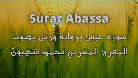 سورة عبس Surat Âbassa برواية ورش بصوت المقرء المغربي محمد شهبون