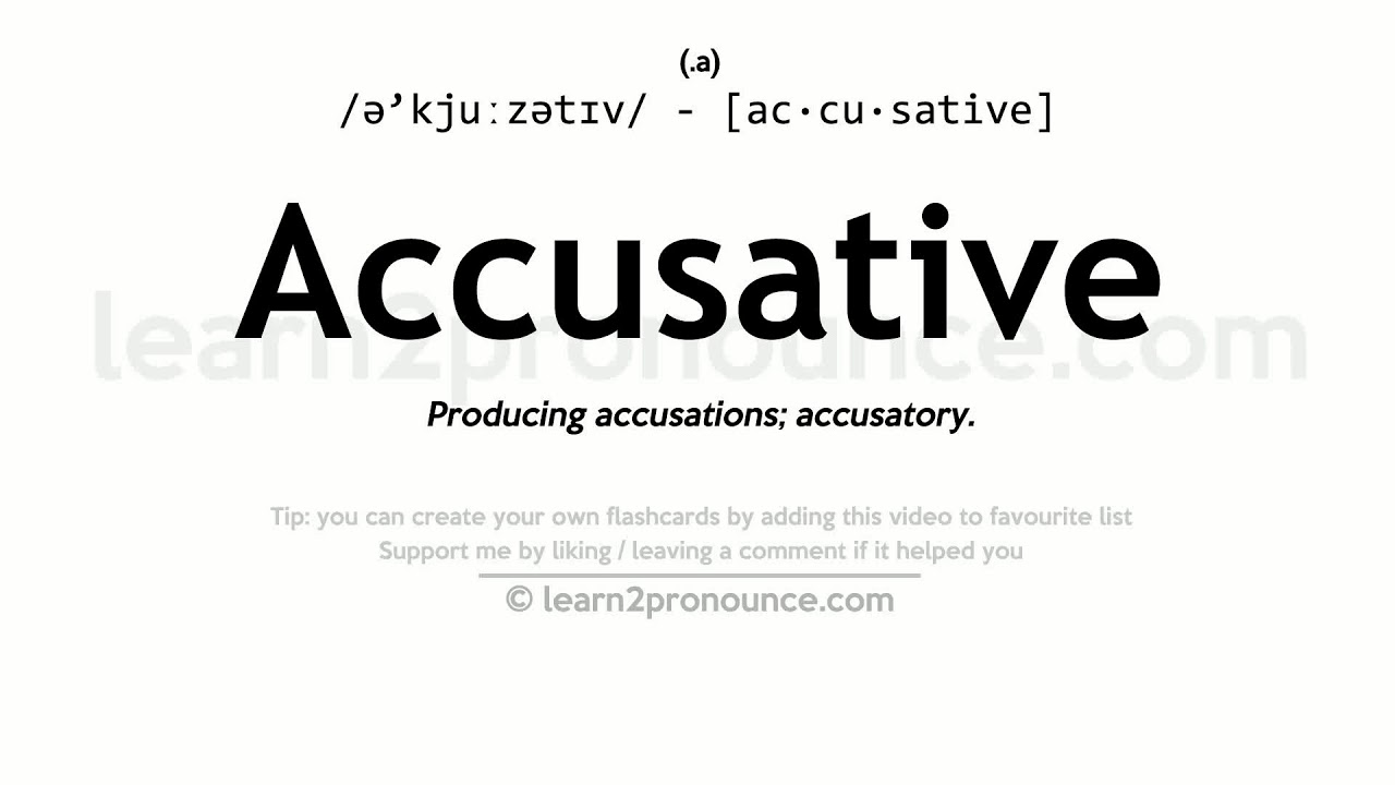 Pronunciation of Accusative | Definition of Accusative - YouTube