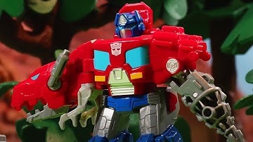 Optimus Prime Dino Mode! | Stop motion | FULL Episode | Transformers Junior
