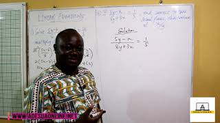SHS 1 Core Mathematics | Linear Equation Examples