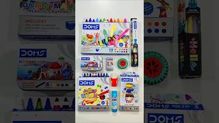 Unboxing Doms Stationery Items, Plastic Crayons, Magic Pen, Pencil, Eraser #stationery #backtoschool