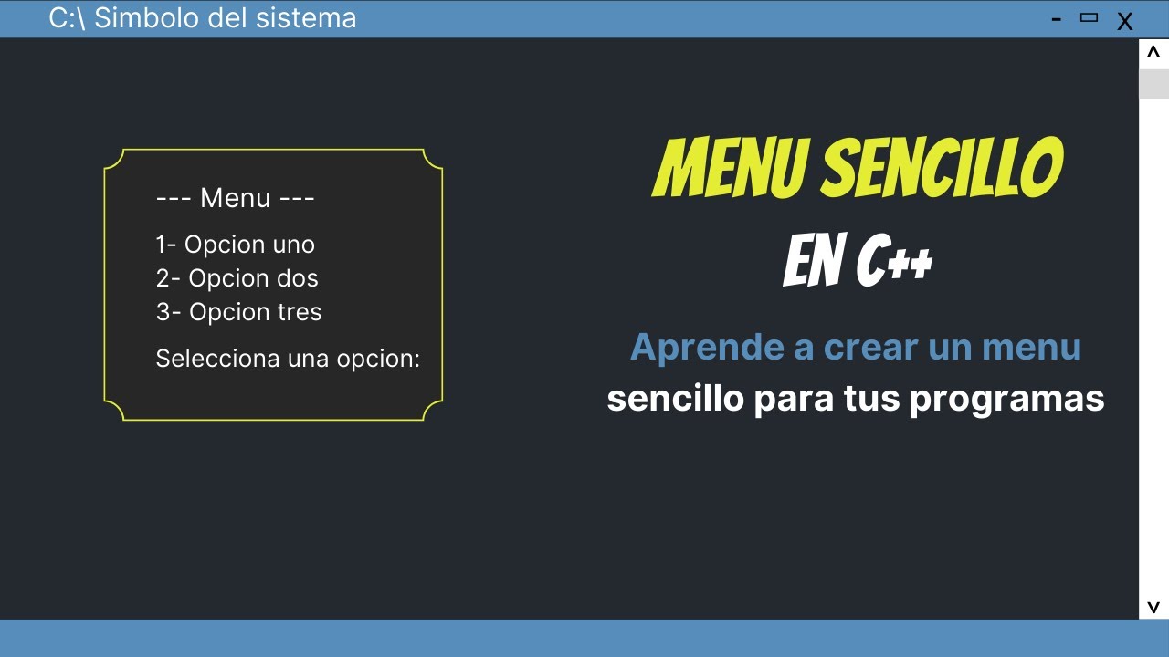 Creamos un menu sencillo en consola usando C++ y VISUAL STUDIO - YouTube