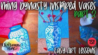 Ming Dynasty Inspired Vases Part 3 – Adding 3D Stems, Flowers & Shadows for Form 🌸🏺✨