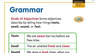 Journey's - Lesson 28 Kinds of Adjectives pages 110 & 111