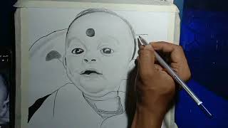 Cute baby (my nephew) drawing  easy step by step ?। cute baby portrait drawing with pencil।#cute