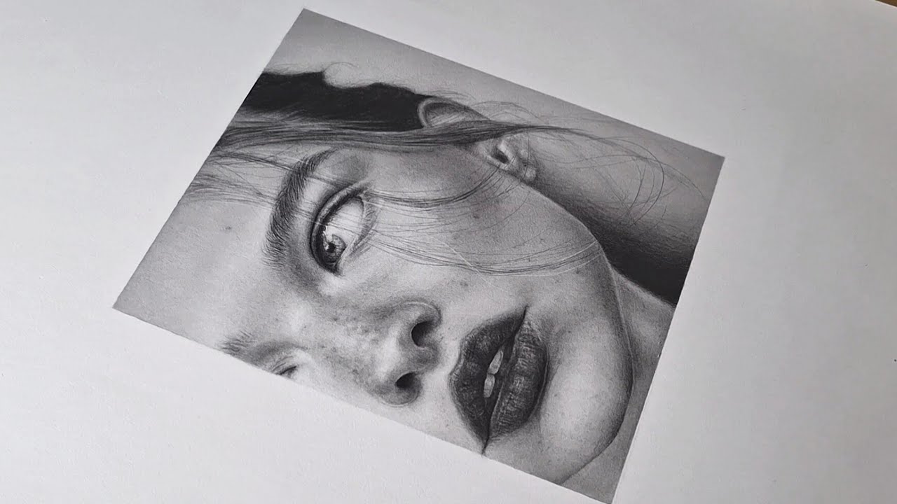 how to draw a female face with graphite pencils - YouTube