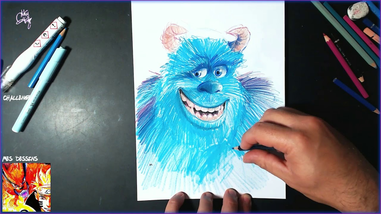 Comment j ai dessine Jacques Sullivan Monstre et cie - YouTube