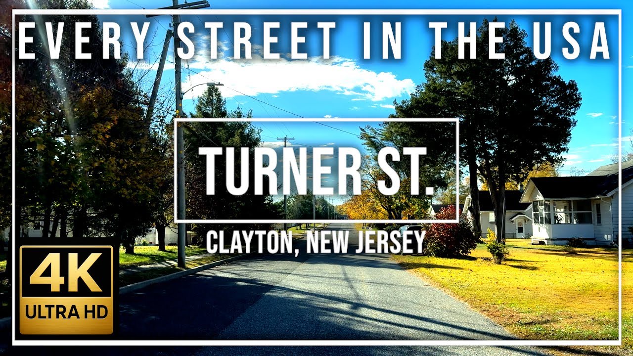 Turner St  Clayton, New Jersey 4K Ultra HD Every Street in the USA – Relaxing Music