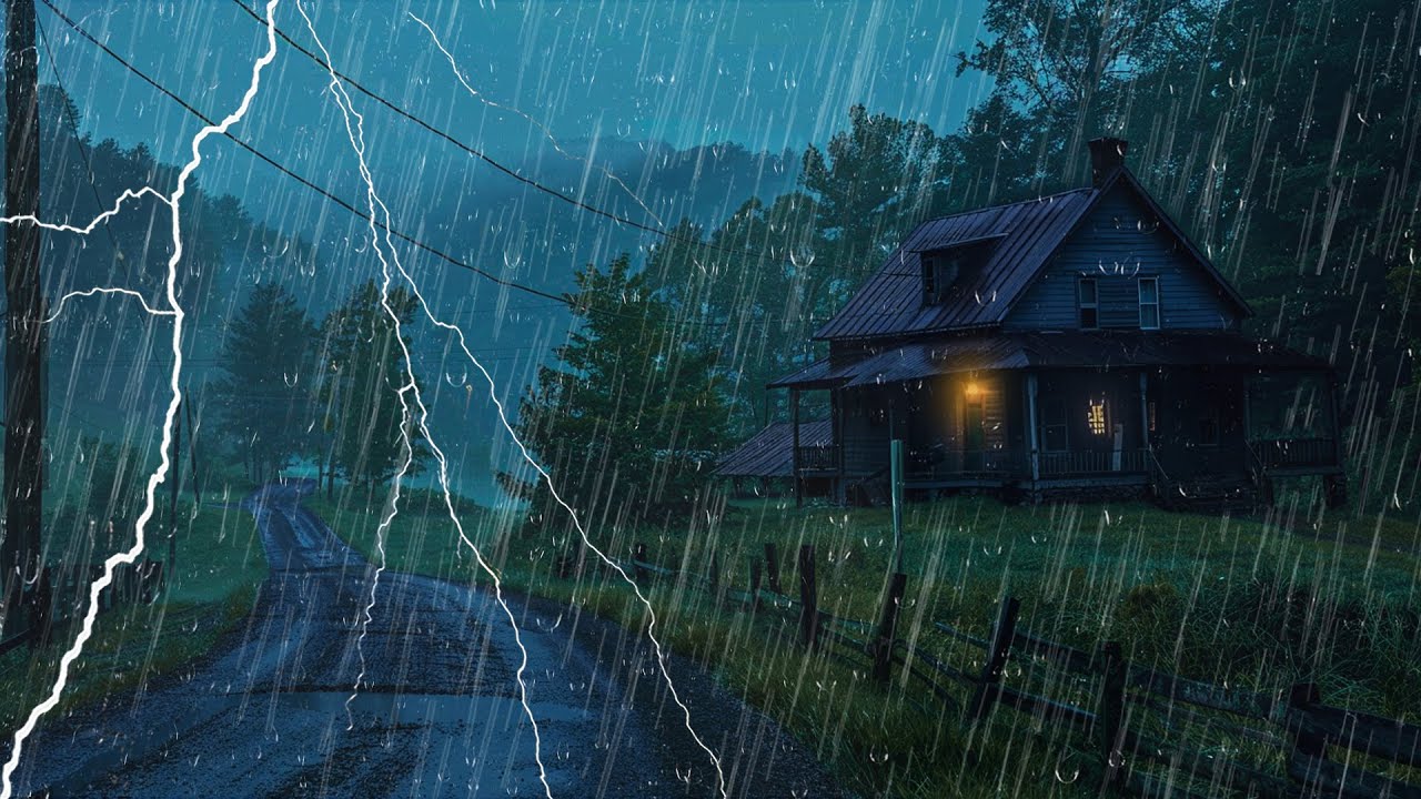 Cura el Insomnio con Lluvia Fuerte y Truenos Poderosos – Sonidos para ...