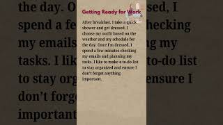 English Listening and Reading Practice  - My Daily Routine Part 2: Getting Ready For Work 🔠📚