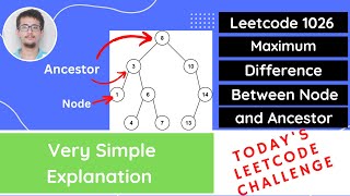 Leetcode 1026 Maximum Difference Between Node and Ancestor - Hindi
