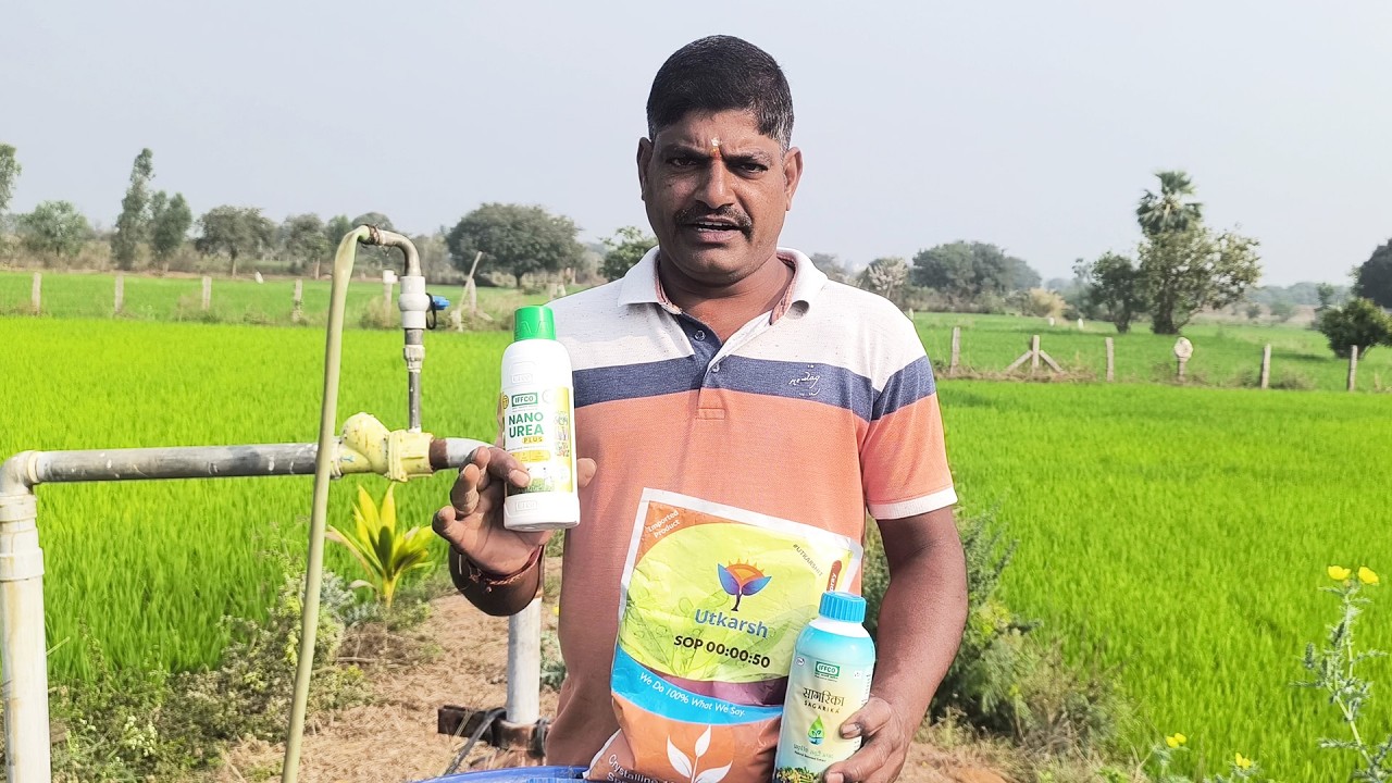 EP152 | Spraying Nano Urea Plus, Sagarika, Potash on RNR 15048 49-day-old Paddy | Naiwik Farms