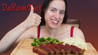 Watch Me Eat | Meatloaf | Mashed Potatoes | Steamed veggies | Mukbang Eating Show