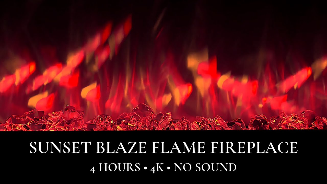 Sunset Blaze Fireplace 4K | 4 Hours Warm Dramatic Ambiance | No Music