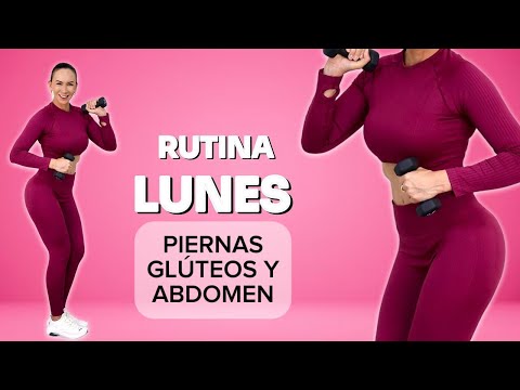 LUNES: Rutina PIERNAS, GLÚTEOS y ABDOMEN ALTO | Nayla Vlogs