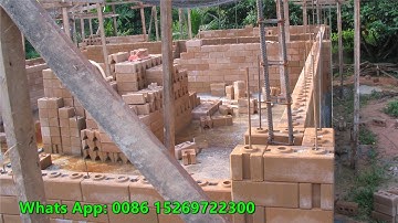 faster and low cost clay interlocking brick house faster    small budget mud lego block buildings