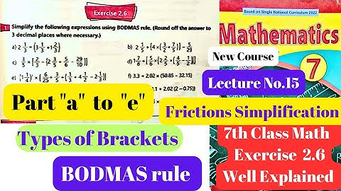 7th Class Math | Exercise 2.6 | BODMAS rule | Simplify the fractions | Hindi | Urdu | CT | PST | NTS