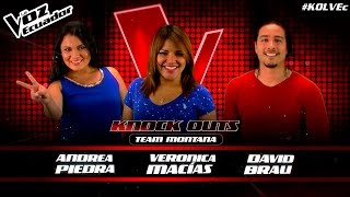 Andrea Piedra vs Verónica Macías vs David Brau - Knockouts - T2 - La Voz Ecuador