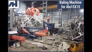 Baling Machine for Aluminium Scrap (15x15), Hydraulic Baler/Dual Compactor for Metal Scrap Bundling