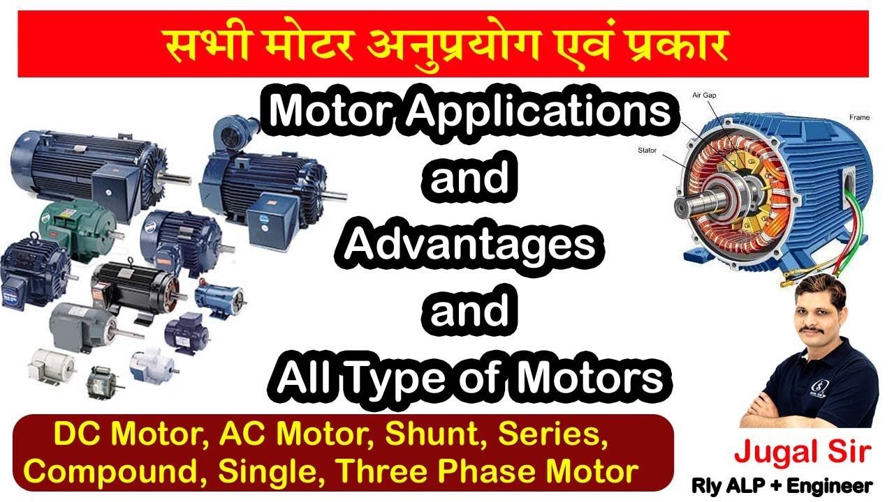 Motor Applications & All Type of Motors AC & DC Motor (सभी मोटर अनुप्रयोग एवं प्रकार )| By Jugal Sir