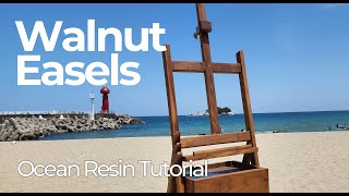 Walnut Easel Embracing the Ocean(Resin art)