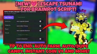 New Escape Tsunami For Brainrot Script - Keyless - Auto Candy, Tp To End, Auto Farm, Dupe More