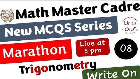 Math Master Cadre | Trigonometry | Most Important MCQs | Ch - 02 | New Classes |Deeply Explained