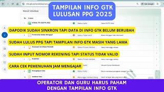 TAMPILAN INFO GTK LULUSAN PPG 2025 | DAPODIK SUDAH SINRKONISASI TAPI DATA NYA BELUM BERUBAH
