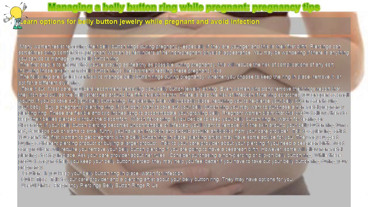 How to Managing a belly button ring while pregnant pregnancy tips