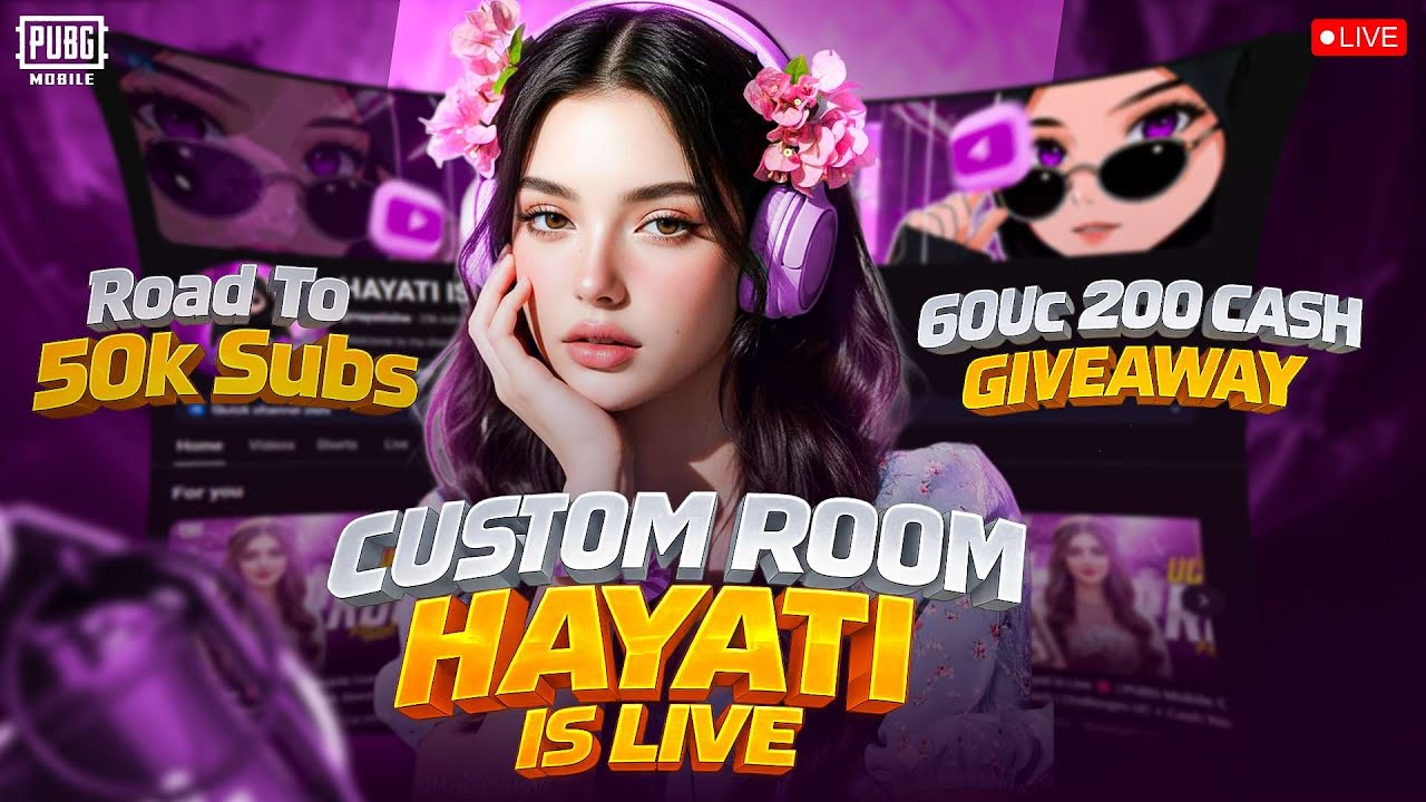 Hayati Is Live 🔴 | PUBG Mobile Custom Rooms Match | Challenges UC + Cash Reward Rooms.