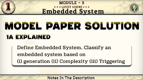 1a Model Paper Solution Explained Module 1 6th Sem Embedded systems ECE 2022 Scheme VTU