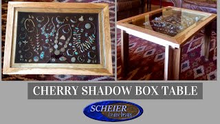 Cherry Shadowbox Coffee Table Cherry wood Baltic Birch plywood Tools: Tablesaw Mitersaw Thread tap Machine screws Router 