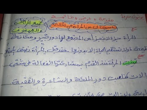 تعبير عن دور المرأة في المجتمع  بالعناصر