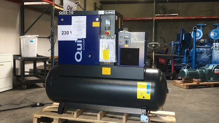 Quincy QGS-10 Rotary Screw Air Compressor 10HP with Dryer & 120 Gallon Tank