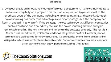 CROWDSOURCING Case Solution