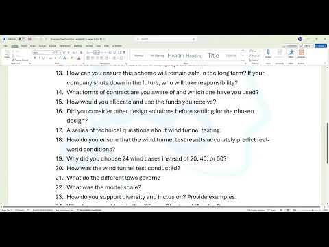 Professional Review Interview Questions for Candidate 1
