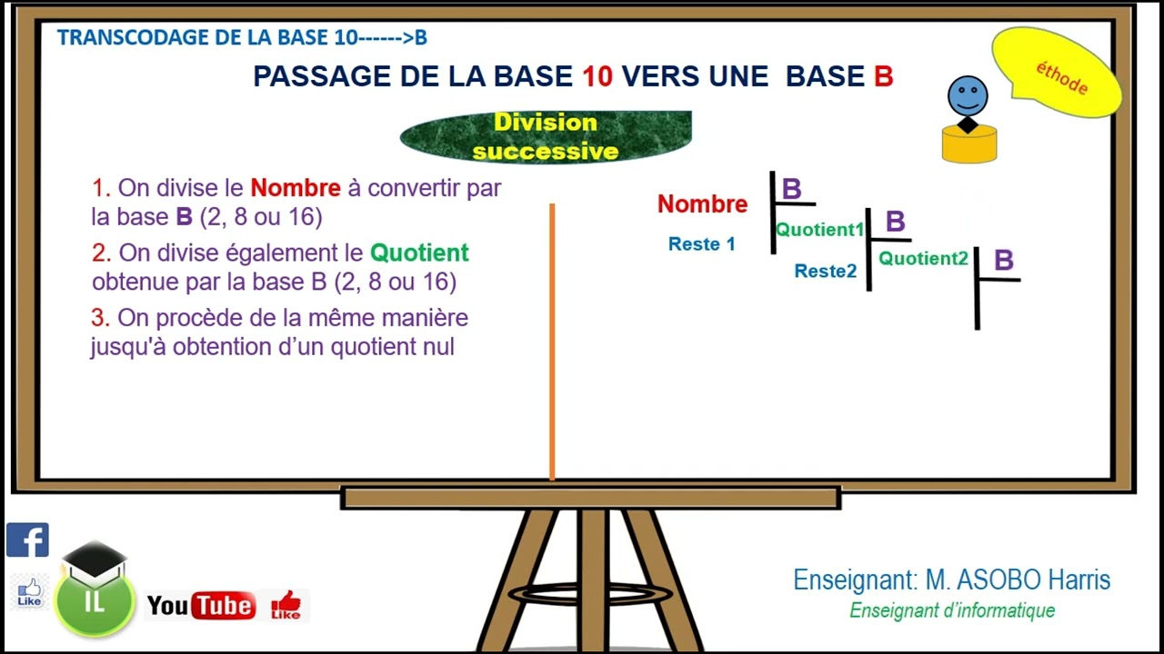 Conversion  de la #base 10 vers une base  quelconque #YOUTUBE