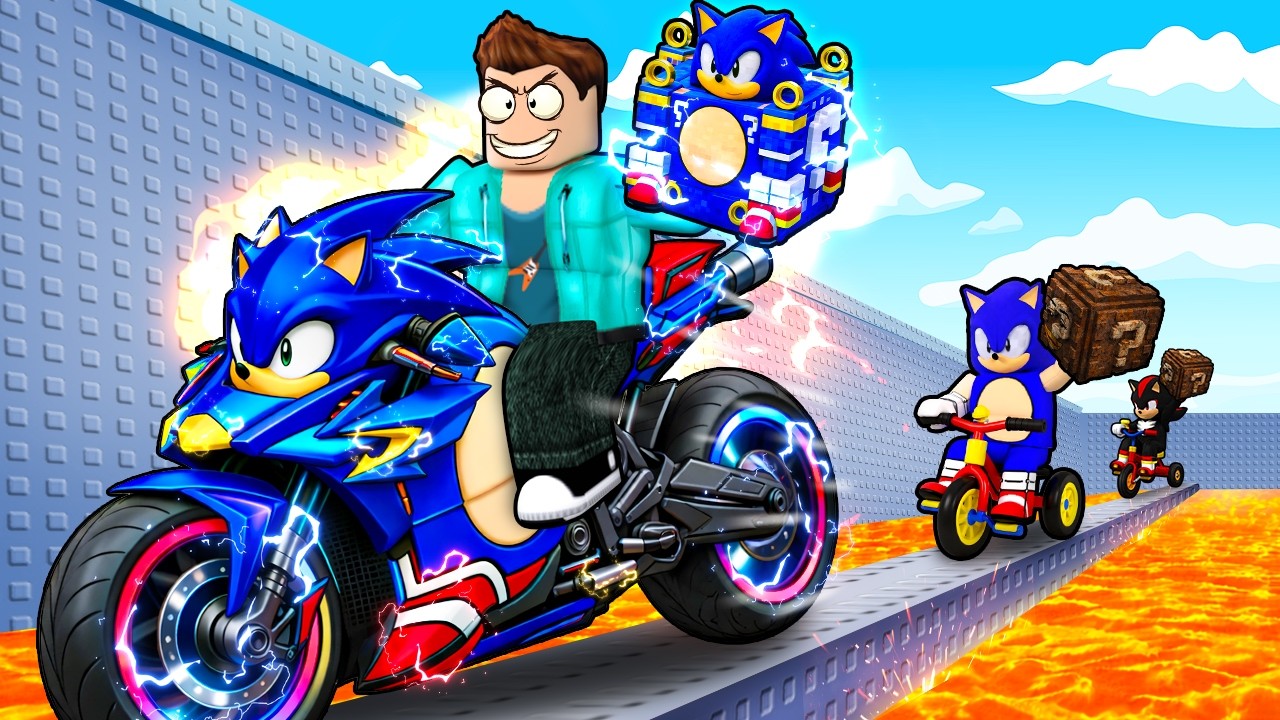 I USED BIKES TO STEAL MY OWN INFINITY LUCKY BLOCK IN ROBLOX !!