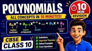 Polynomials One Shot Revision | Class 10 Maths | All Concepts in 10 Minutes