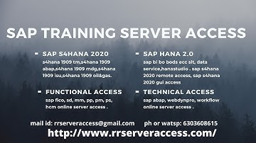 SAP TRAINING SERVER ACCESS sap s4hana 2020 remote and gui access