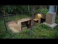 Girl solo living off grid build a complete warm underground dugout home shelter for fortnight stay
