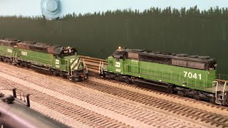 Part 57 - Six-axle BN HO railfanning while repositioning trains for an op session
