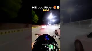 Ninja H2 POV Night Ride 🥵🤯 #coolytstar #shorts #foryou #automobile #pov #kawasakininja