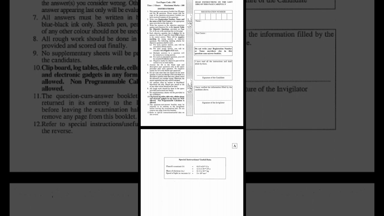 Msc physics entrance exam question paper