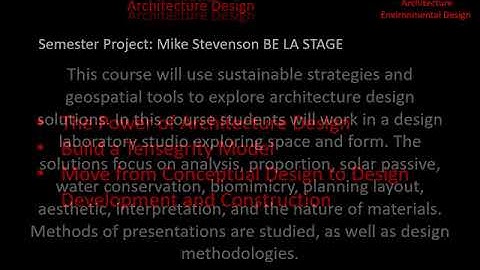 Arc 201 BE LA LATTC Architecture and Environmental Design  WELCOME