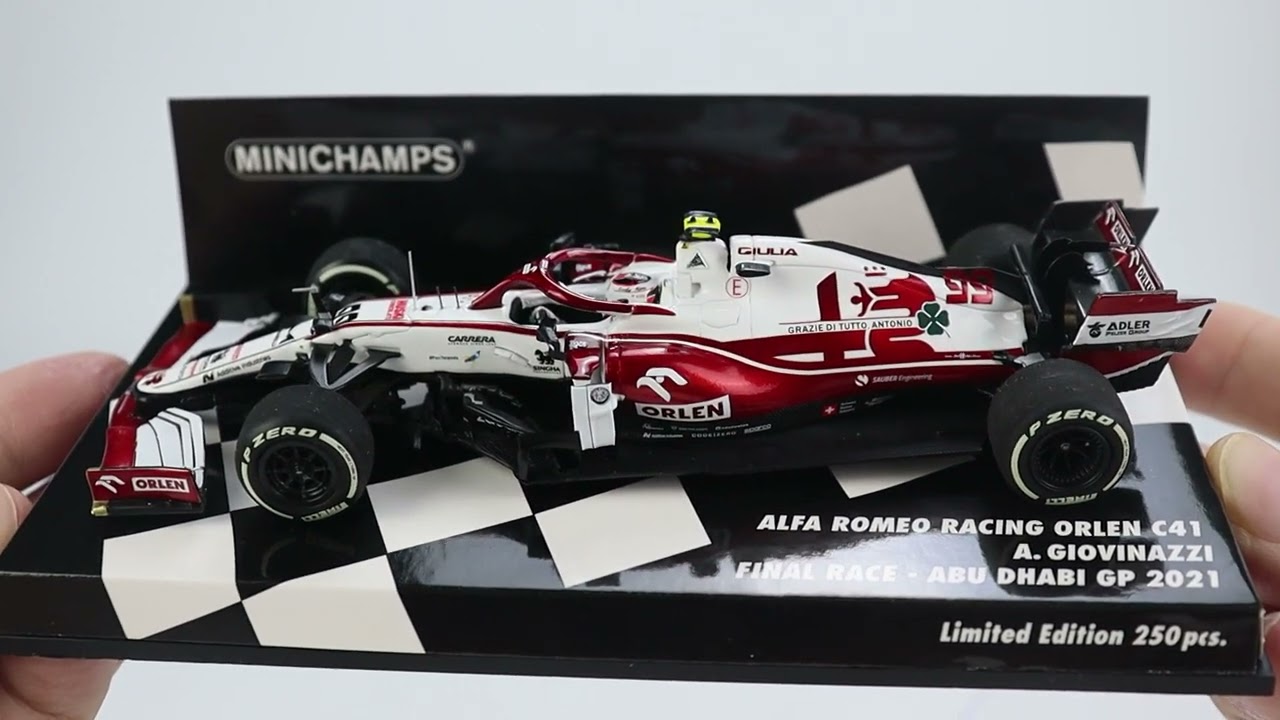 Alfa Romeo C41 – Kimi Räikkönen – Dernière Course Abu Dhabi GP 2021 – Minichamps 1/43