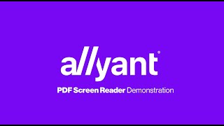 Allyant | PDF Accessibility Screen Reader Demonstration