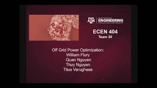 Off Grid Power Optimization Virtual Project Showcase