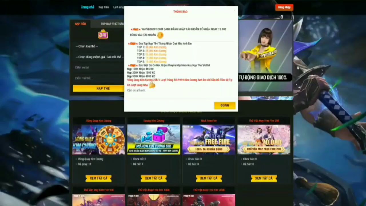 code ff mới nhất lè ae nhớ để id ff ở phần cmt để phát kc nha - YouTube