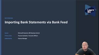 Importing Bank Statements Via Bank Feed In Business Central With Learnbc Sop-Fin-Br-002